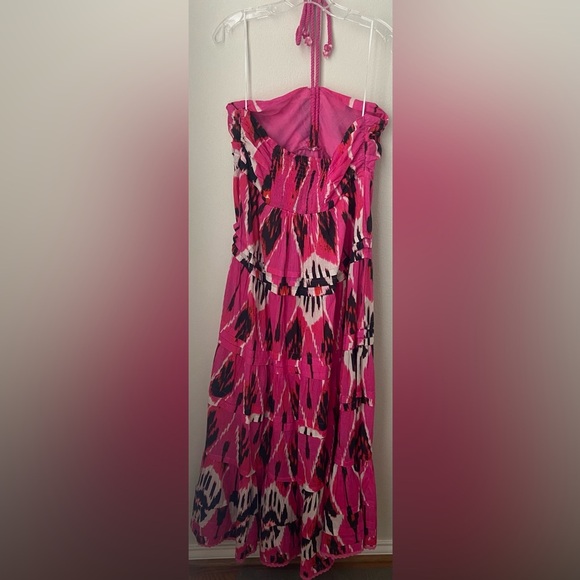 Ro’s Garden Tuckernuck Denise Halter Maxi Dress in Bazaar Pink SZ L NWT - Picture 4 of 9